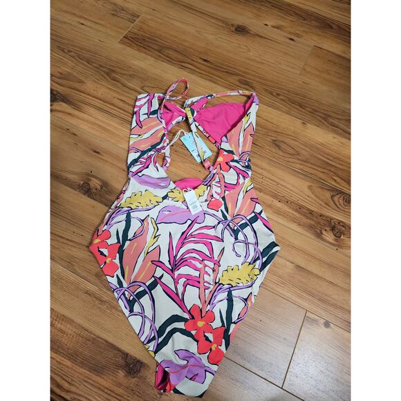 NWT Marine LayerHavana Tie Front One Piece in Tropical Floral size S - Picture 3 of 4